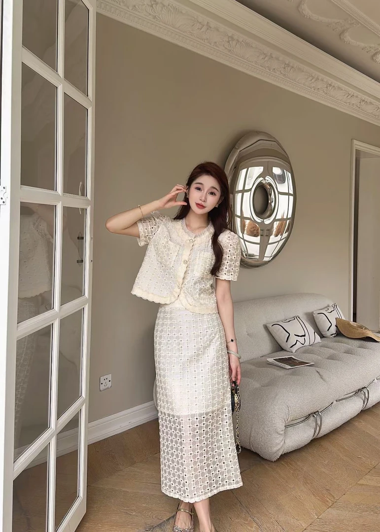 福利新款套装裙子两件套百搭休闲小香风气质套装