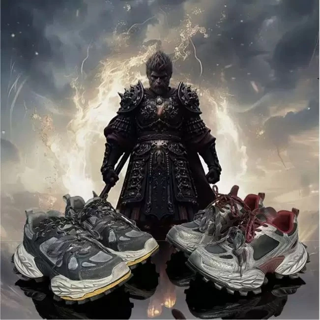 898-46黑悟空老爹鞋24秋季新款运动鞋增高鞋休闲鞋复古做旧厚底女