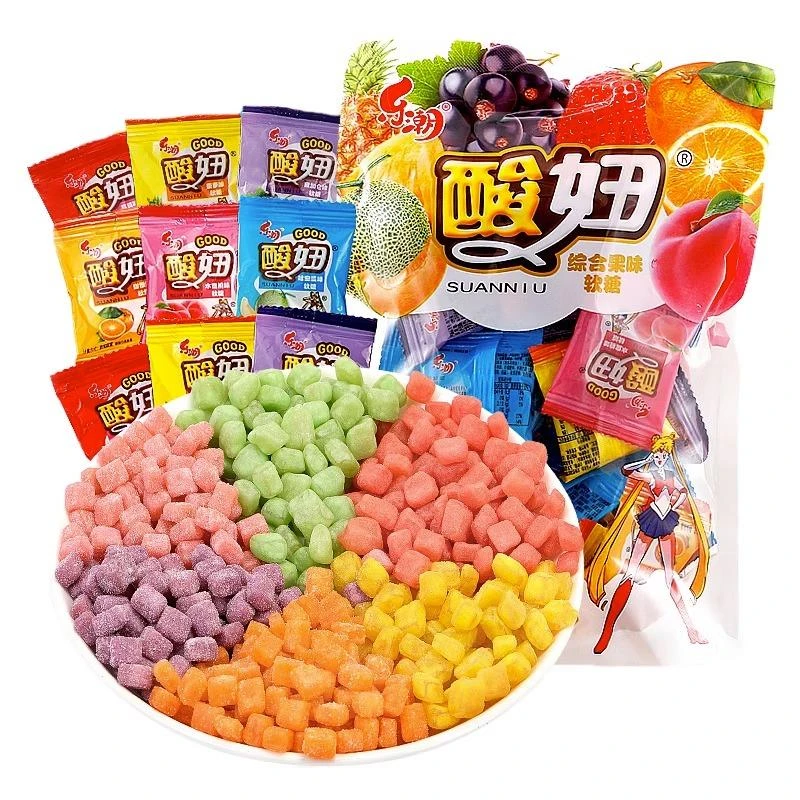 酸妞软糖8090后怀旧小零食酸酸糖童年包装食品qq糖果浓郁果味散装