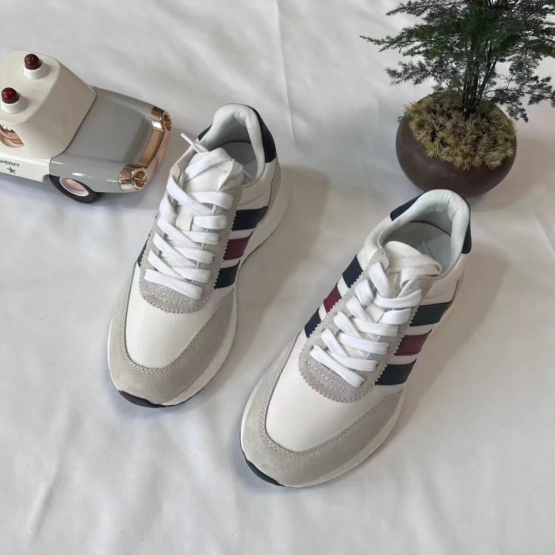 欧农驾车鞋 1032 头层牛皮爆米花底情侣休闲运动真皮阿甘鞋拼色