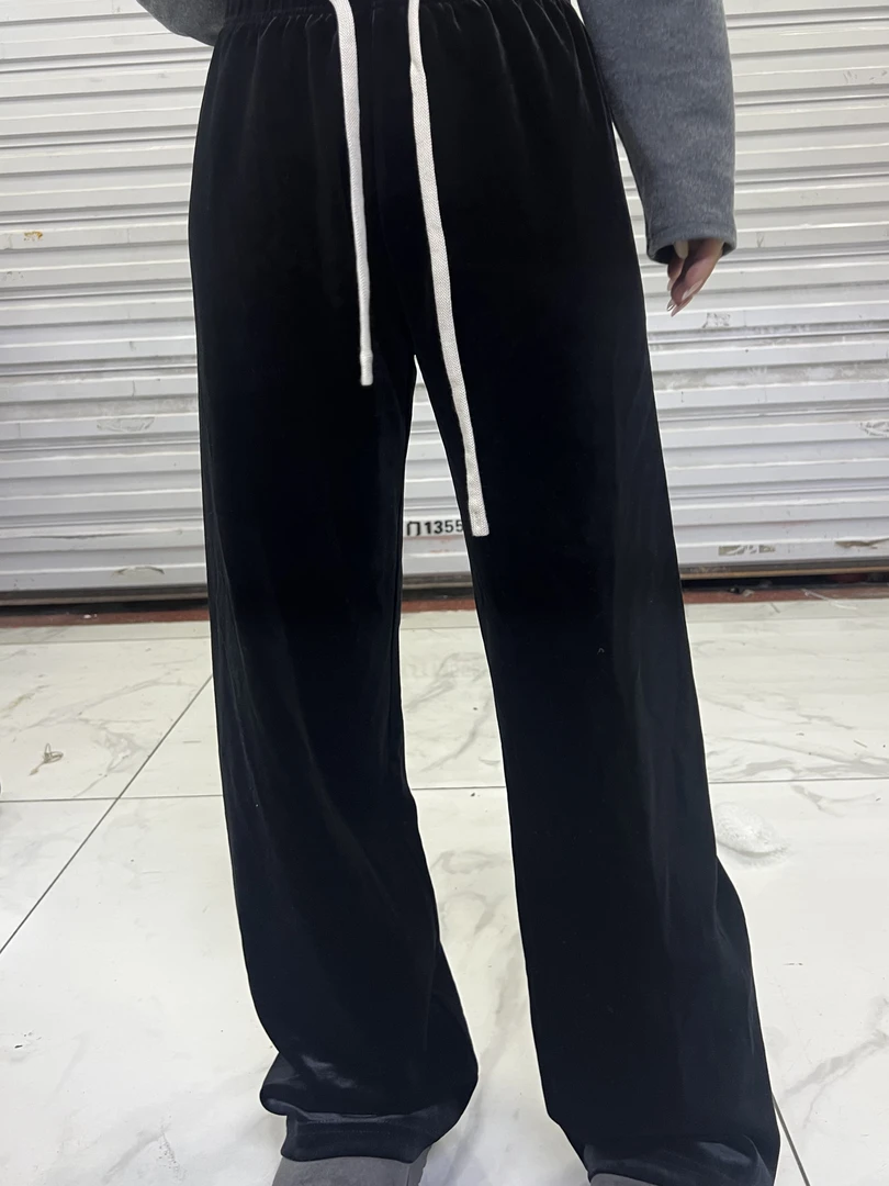 高腰显瘦丝绒阔腿裤女宽松休闲直筒拖地裤