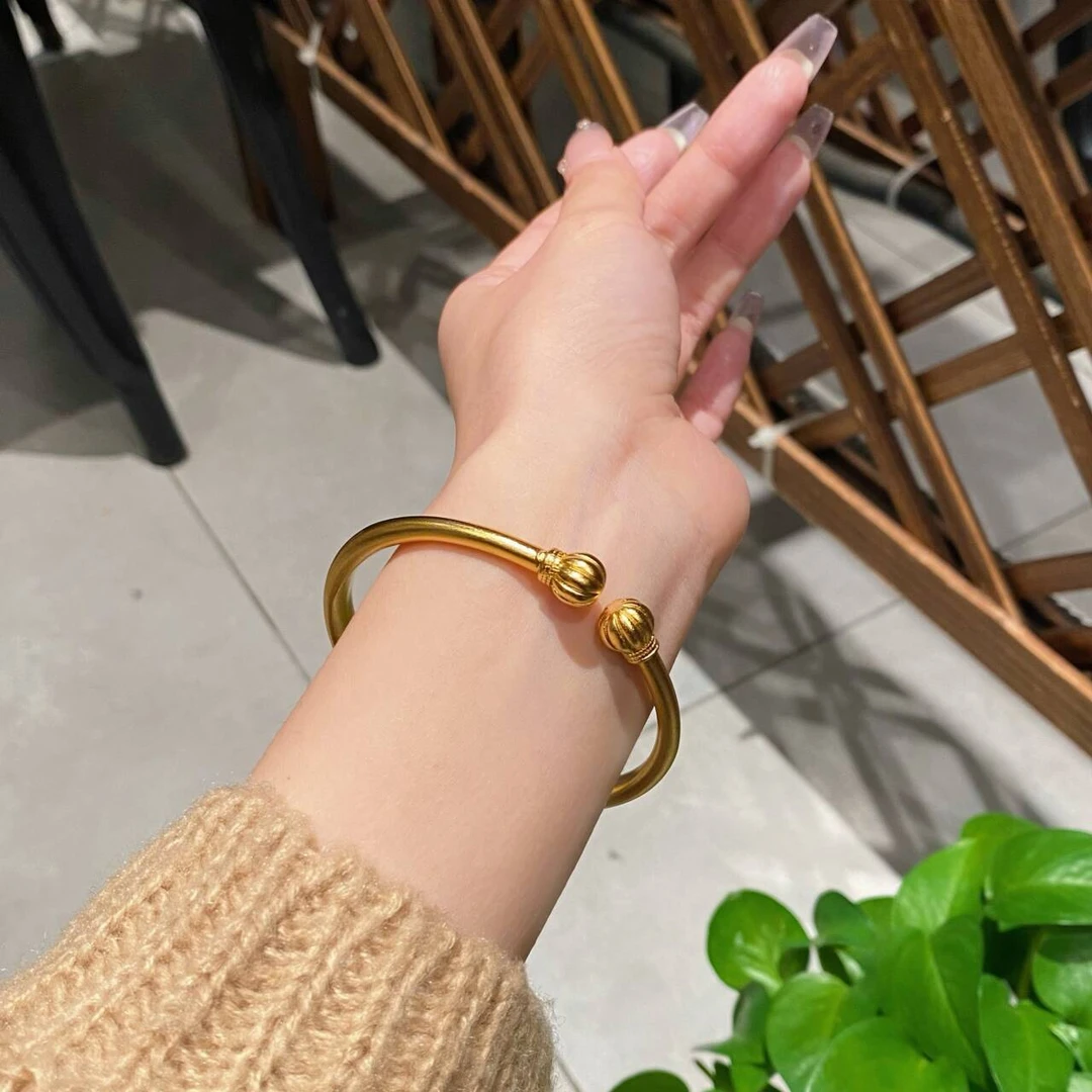 铜合金手镯 【卡丽奢首饰】SZ-J21【含花待放】新中式复古款开口手镯