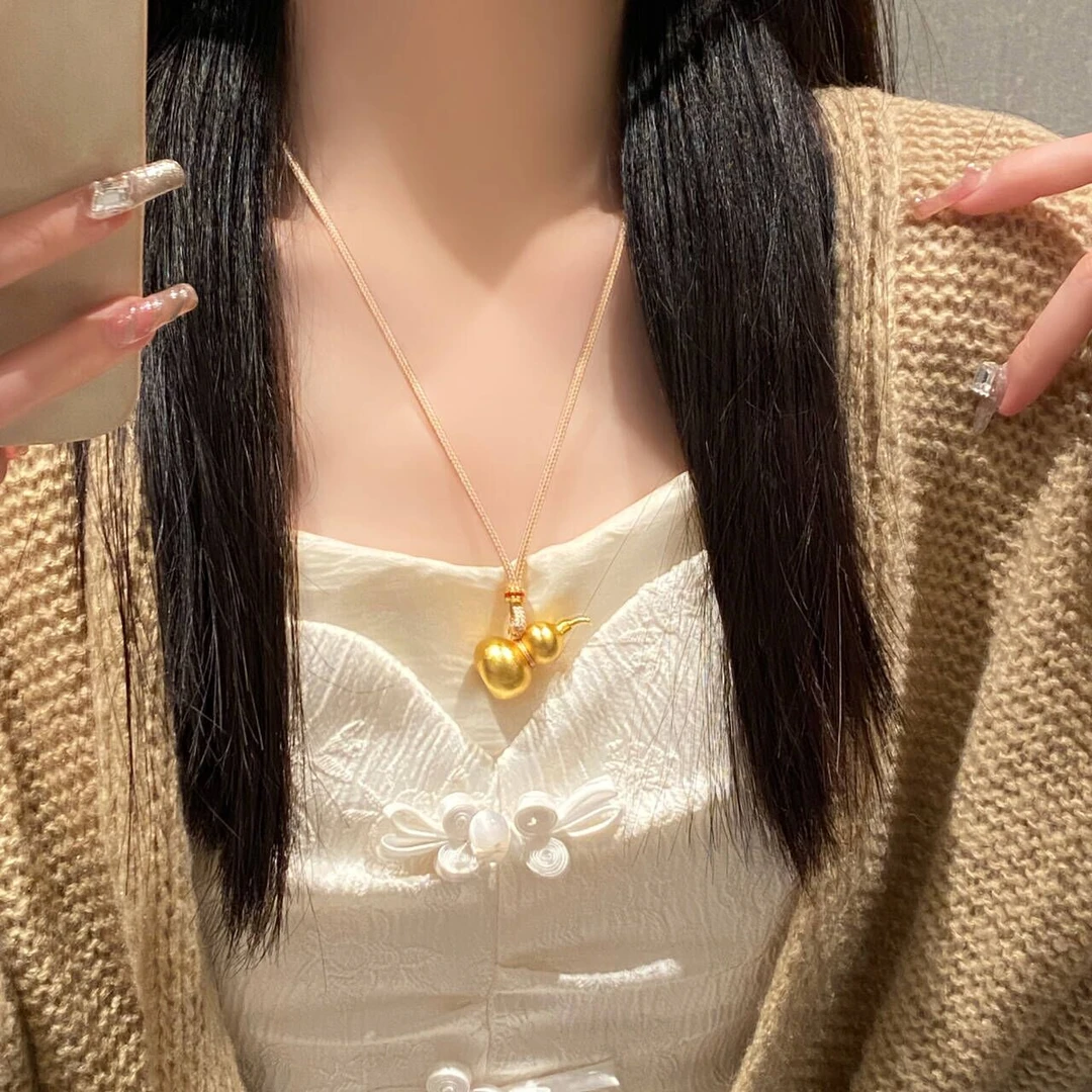 铜合金布艺项链 【卡丽奢首饰】XL-J140【福禄】绳艺款葫芦项链