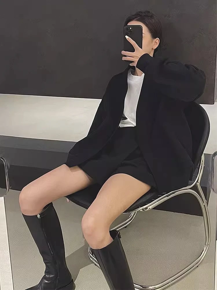 唐发发原创设计500g卫衣外套设计宽松廓形道袍开衫外套黑色ins潮