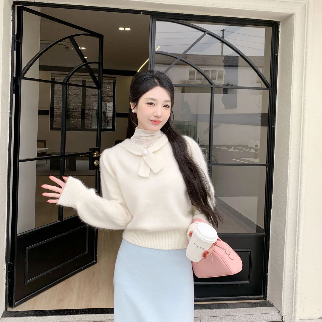 【年末清清】香雾甜茶 小香风小领结气质毛衣Y234MH2784