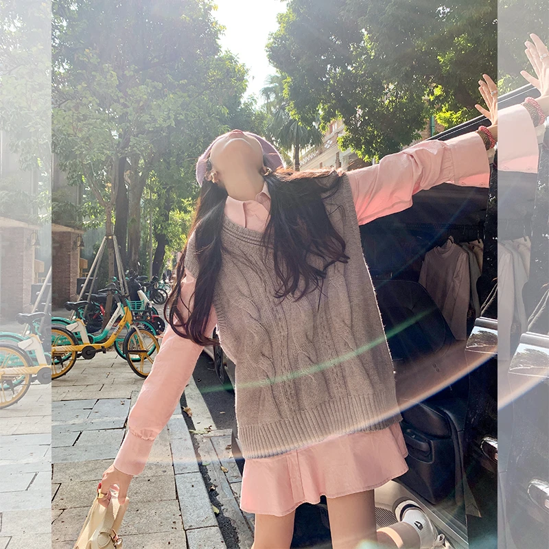 【年末清清】曾小咸粉色衬衫短裙Z241LQ0101