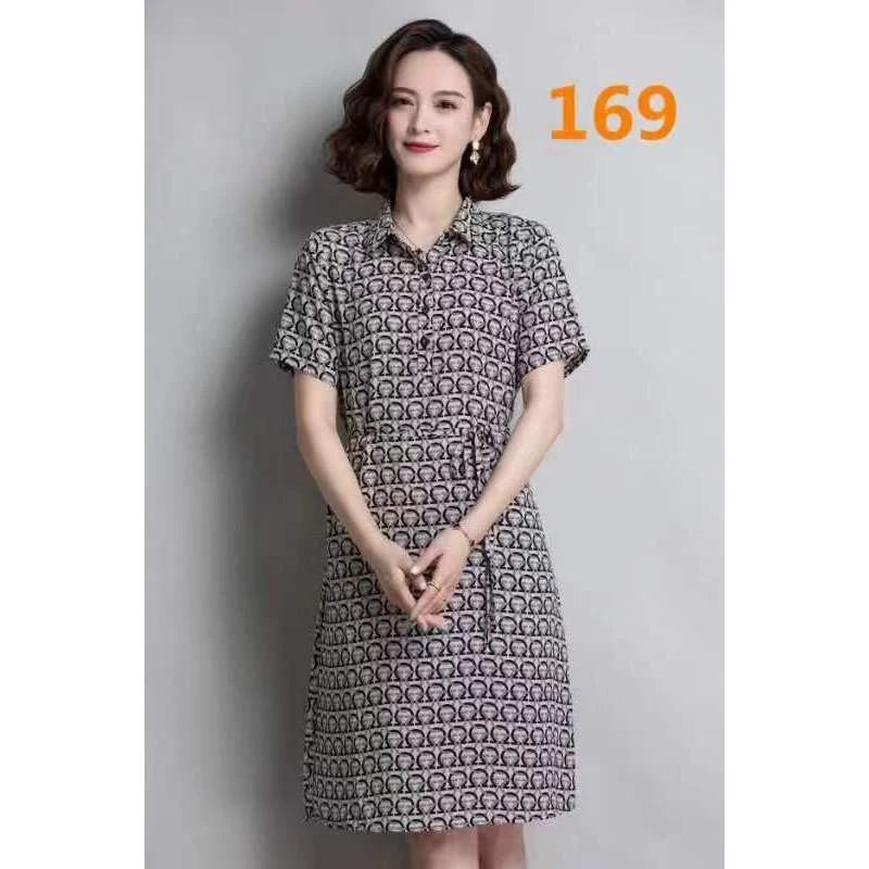 1-169-17新款舒适时尚印花连衣裙