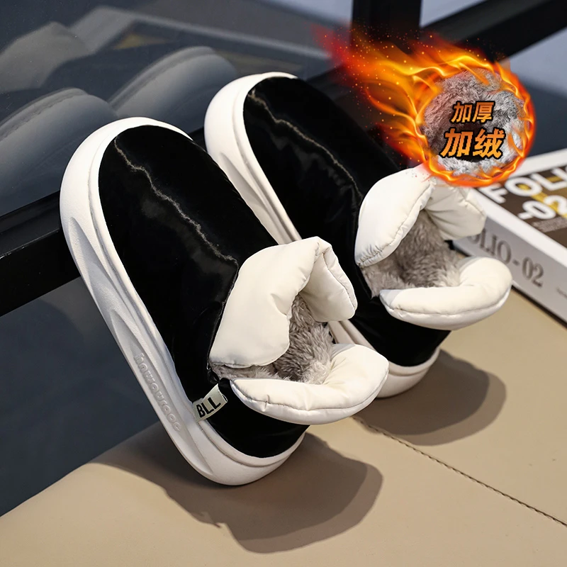 【亲子保暖棉拖】男女款加绒雪地靴加厚保暖一脚蹬防水防滑高帮棉鞋