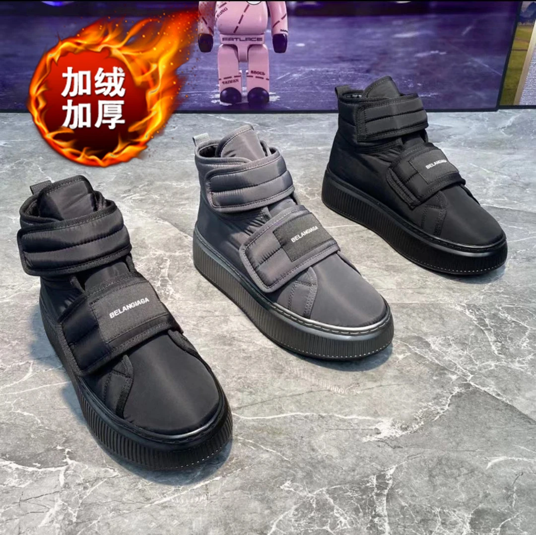 高帮男鞋冬季黑色加绒加厚保暖棉鞋男款爆款内增高运动防滑雪地靴