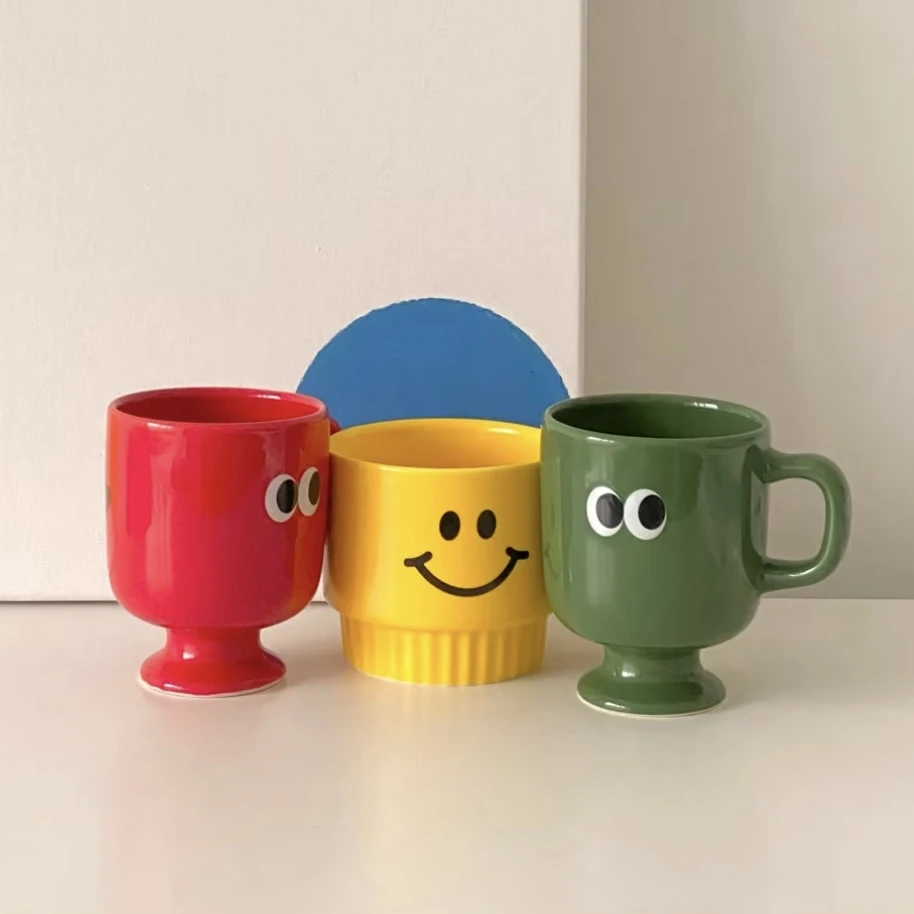 B201-B400号【请阅读图二购物须知再下单】釉下彩陶瓷杯微瑕三只装