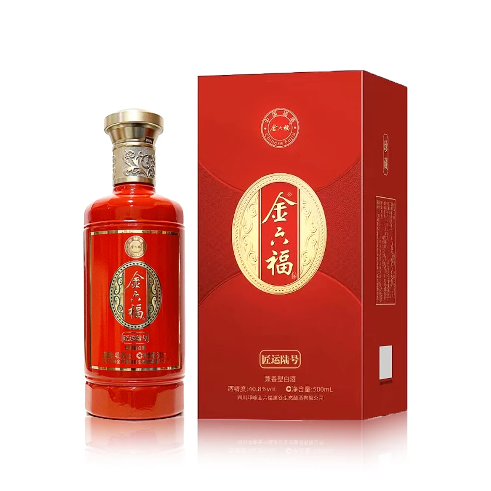 金六福白酒优级酒水兼香型纯粮食酒喜酒送礼酒送专用40.8度500ml