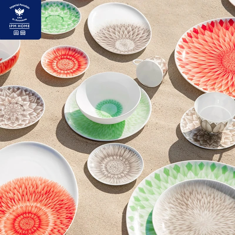 【LOMONOSOV俄皇】餐具ALOHA瓷器欧式餐盘马克杯盘碟轻奢骨瓷鱼盘