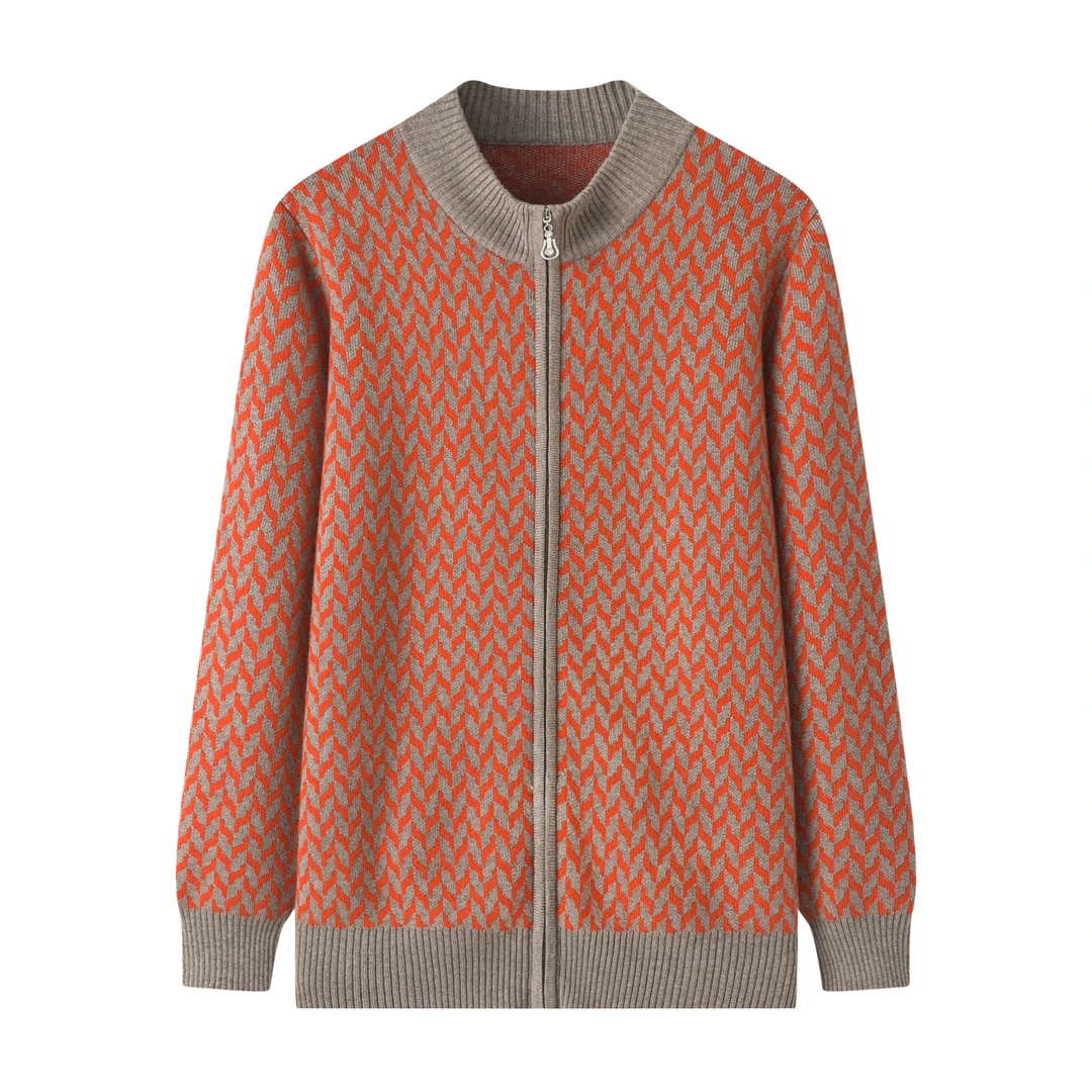 中老年山羊绒女开衫