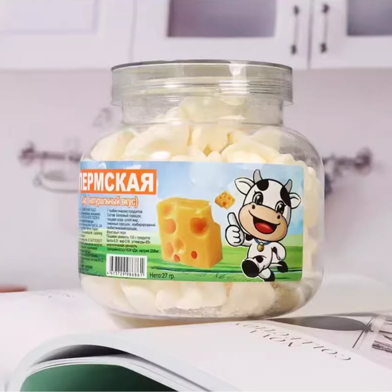 俄罗斯风味彼尔姆牌原味火龙味草莓味奶酪27克瓶装