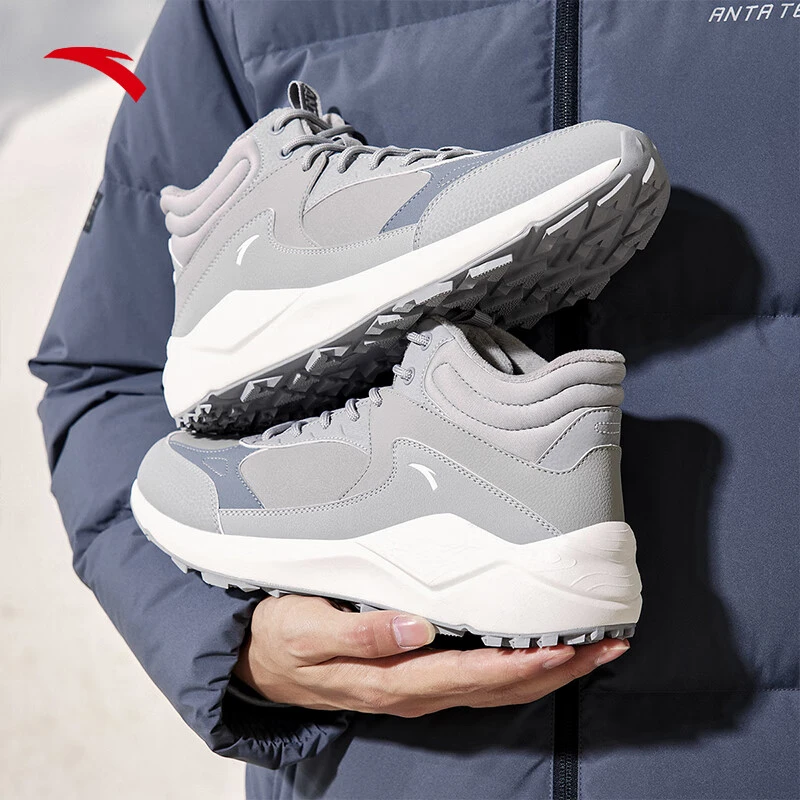 安踏棉鞋男2023秋冬加绒加厚雪地靴高筒保暖二棉运动鞋112348986