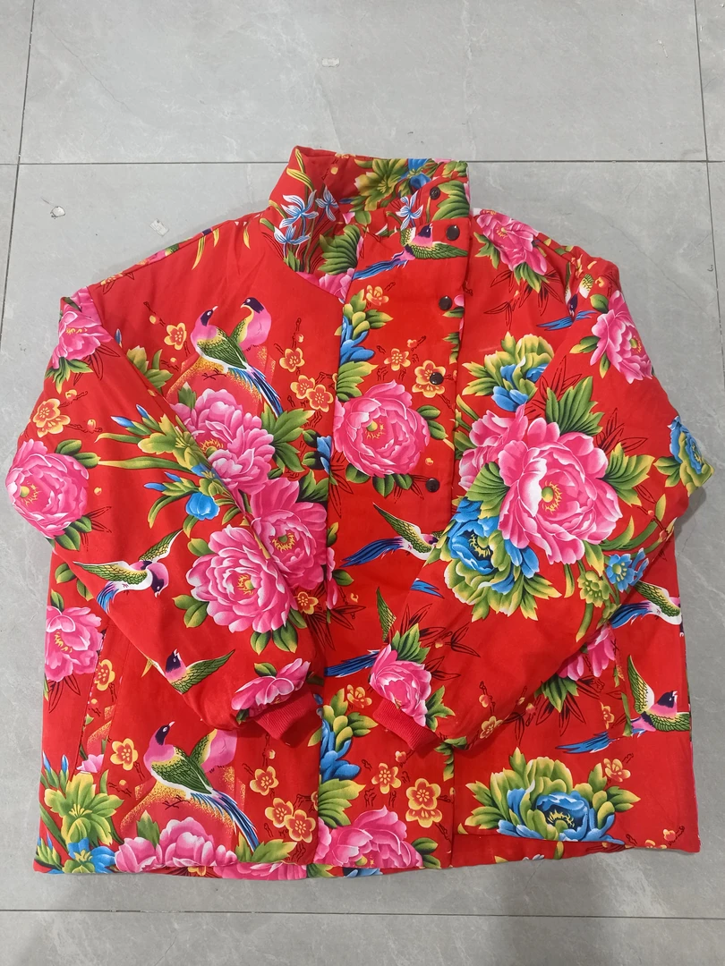 【厂家直销】东北大花加厚保暖休闲棉袄男女同款棉服可水洗棉花