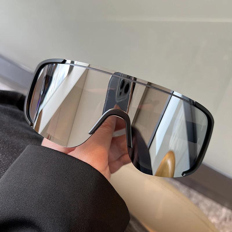 户外运动骑行太阳镜登山滑雪防风护目墨镜磨砂黑大框显瘦机车眼镜