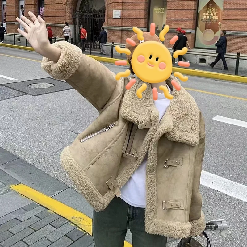 德妃推荐冬季皮毛一体外套加厚洋气