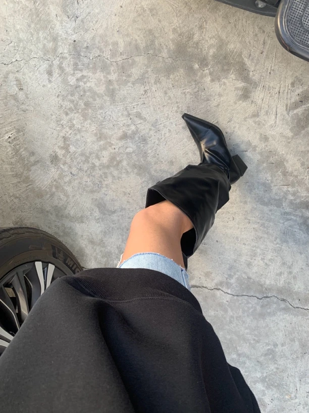 德妃推荐长靴时尚黑色网红百搭