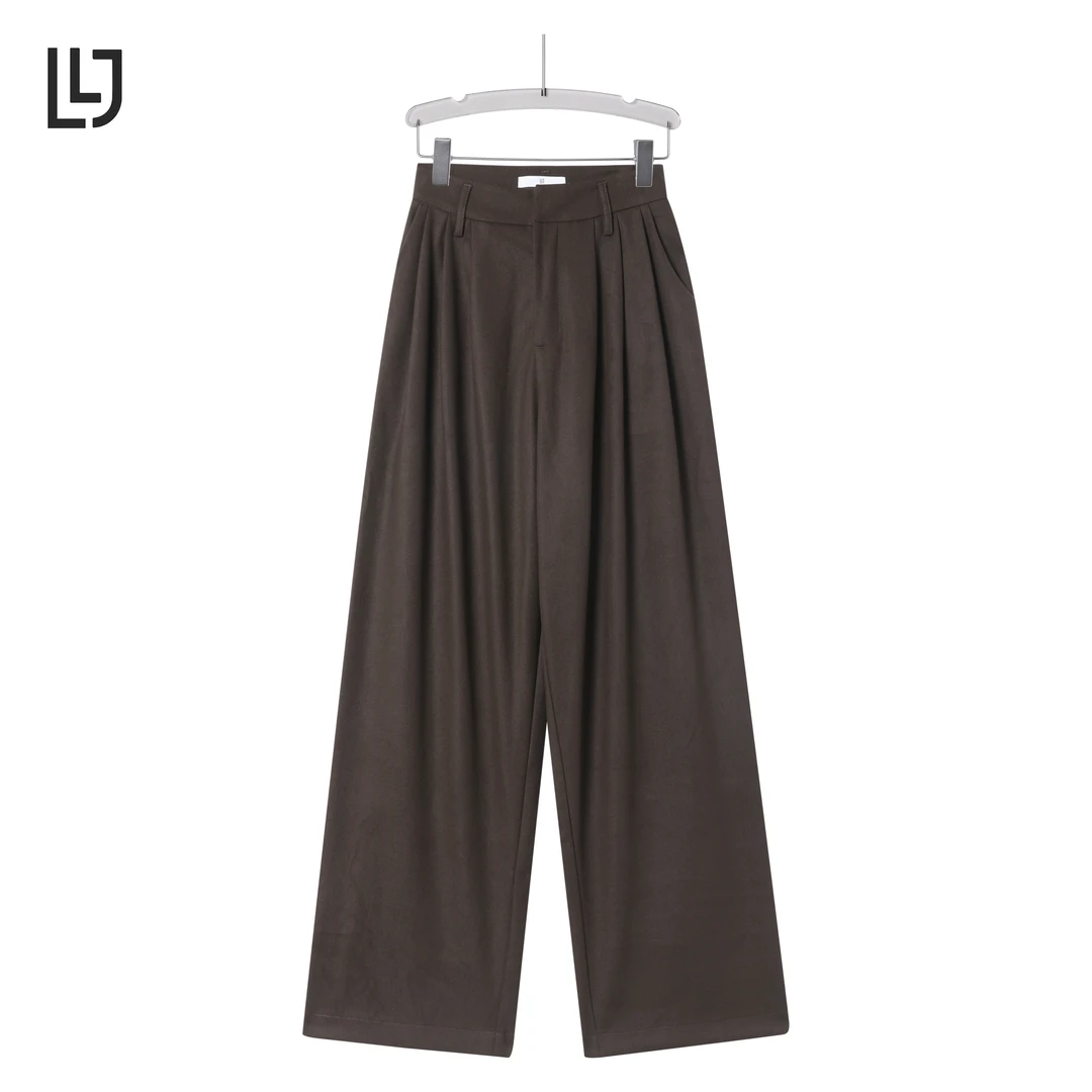 2024秋季新款女装裤子时尚休闲裤女百搭高腰垂感直筒裤西裤XX0919