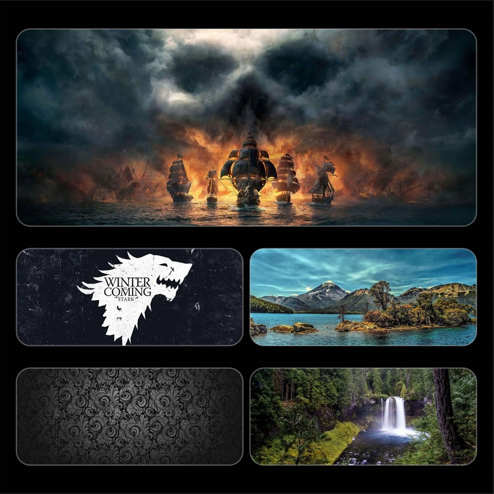 鼠标垫桌垫游戏黑色复古创意学生防滑个性办公潮牌大号加厚ins