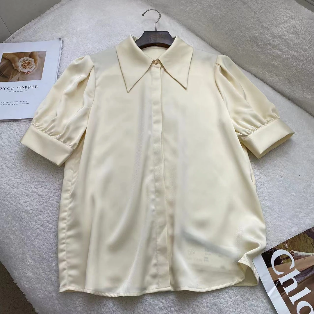百搭气质高级感女士翻领设计感衬衫C7574