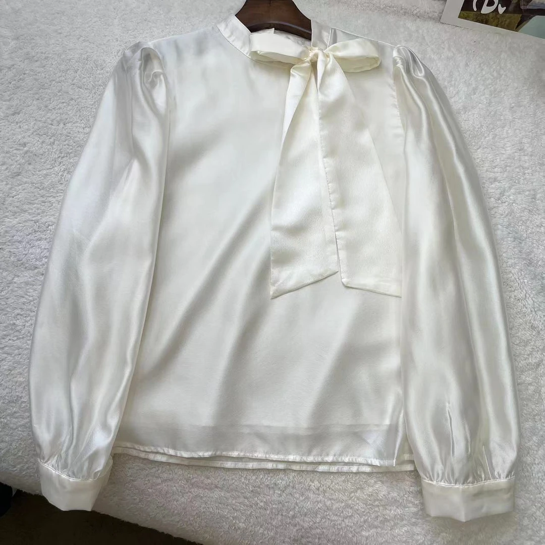 设计感优雅风领口蝴蝶结衬衫 C9371