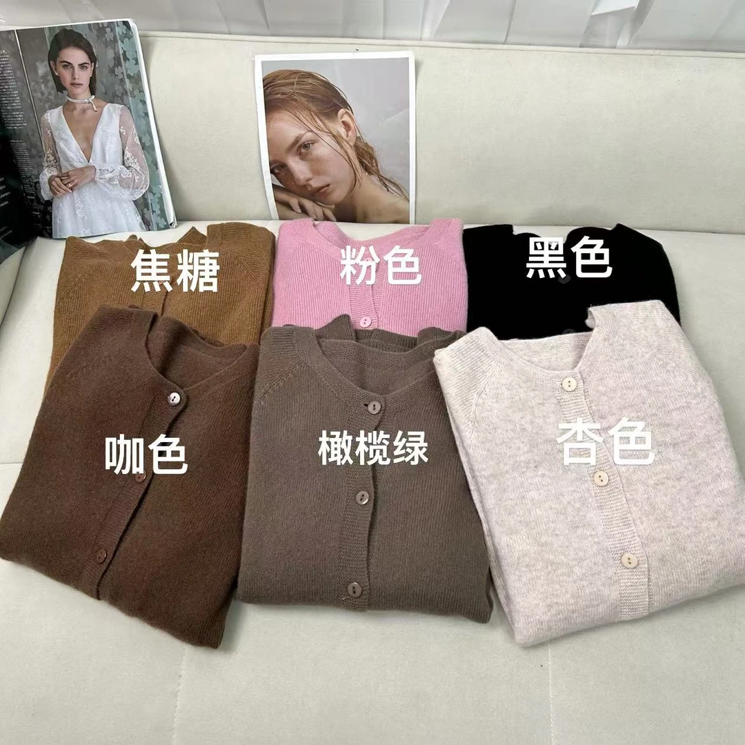 秋冬简约百搭舒适圆领纯色针织羊毛衫H1443