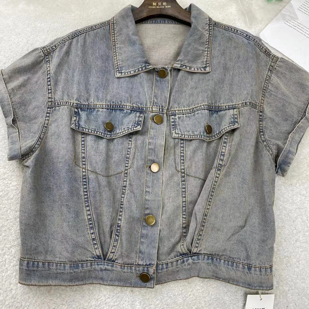 百搭时尚短款休闲牛仔短外套C8025