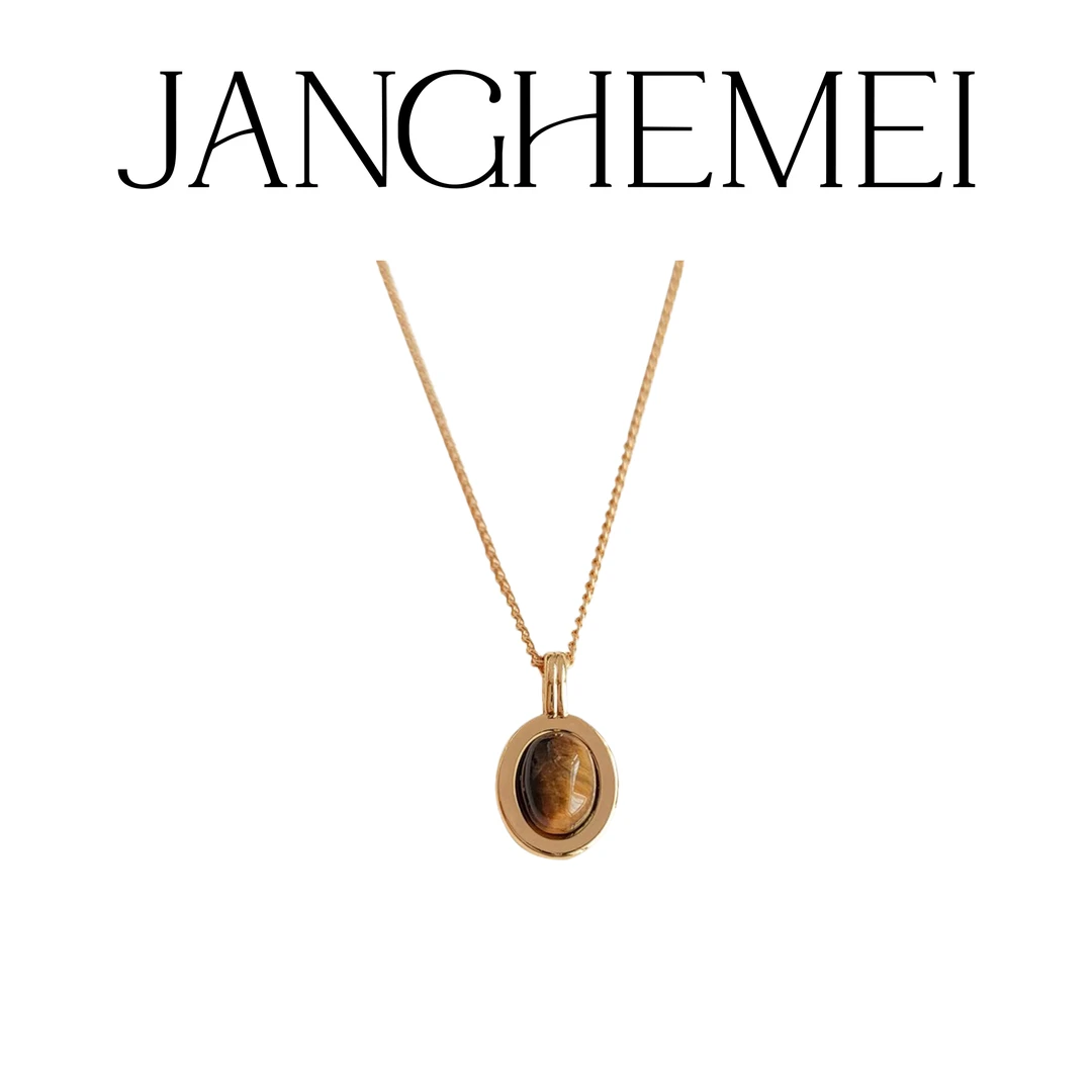 JANGHEMEI【虎眼石】铜镀金项链金色O12405M34