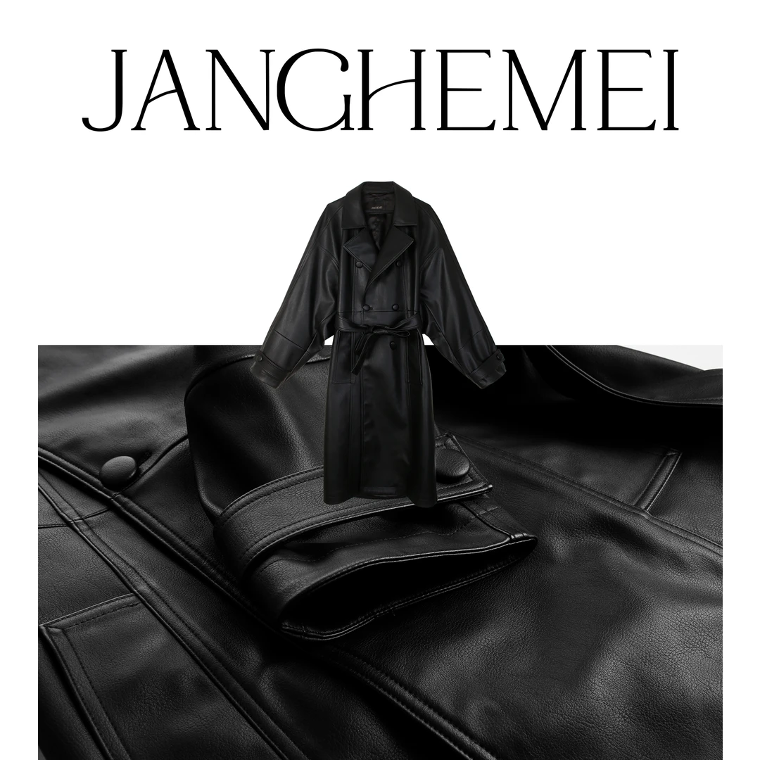 JANGHEMEI【复古黑色外套】中长款外套 P08180M33