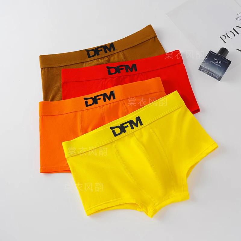 彩色【平角款】男士潮流运动风 糖果色精梳棉内裤