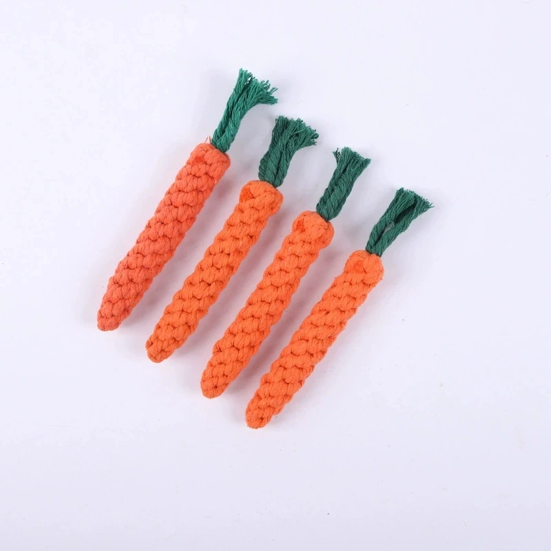 耐咬胡萝卜！大尺寸22cm！狗狗咬绳棉线宠物玩具耐咬磨牙洁齿棉绳