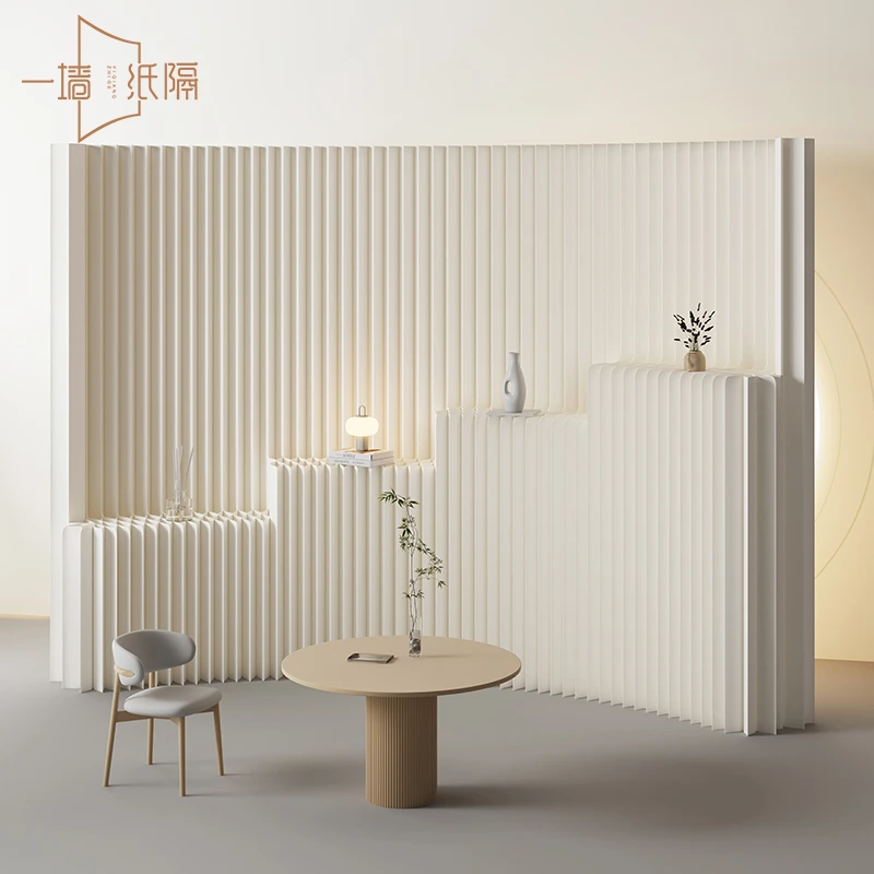 隔断屏风办公室背景墙玄关客厅遮挡可置物拉开即用省空间隔断墙