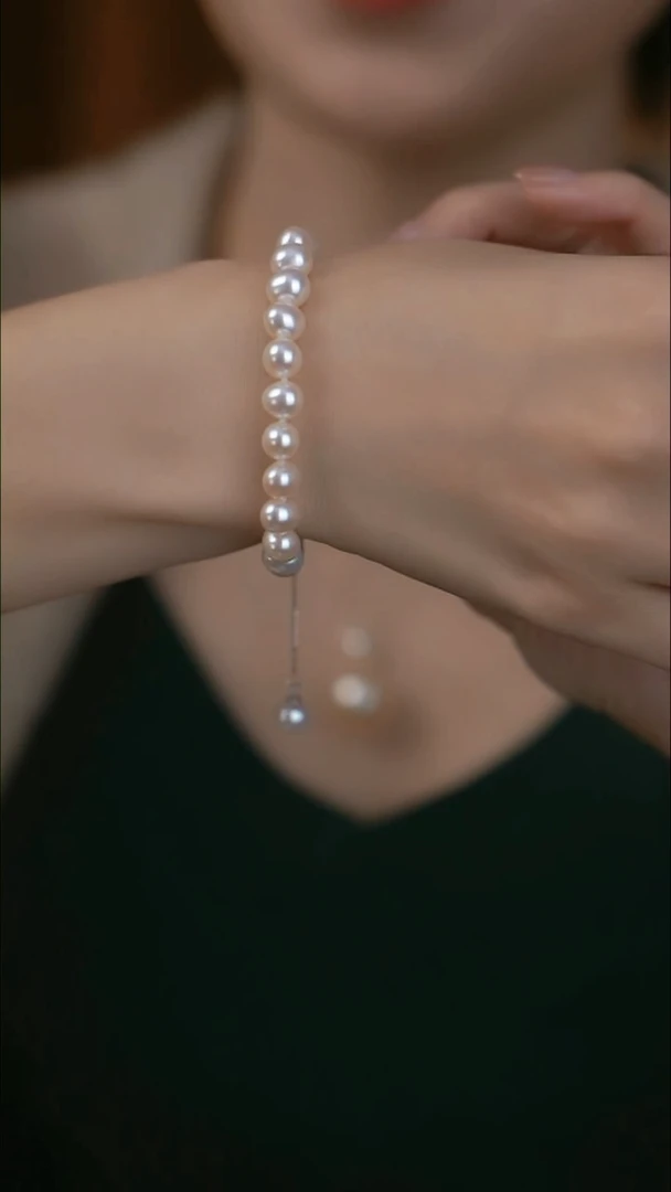 【闪购商品】淡水珍珠手链银S925镶嵌一线牵RY8120