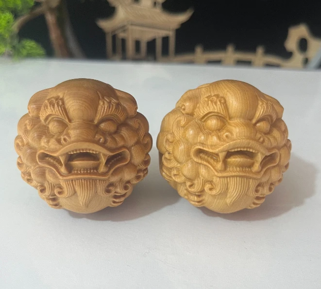 柏木貔貅手球实木木雕工艺品