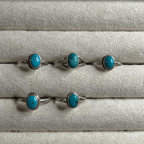 925银亚克力戒指 戒指复古百搭时尚个性饰品指戒可调节银戒做旧