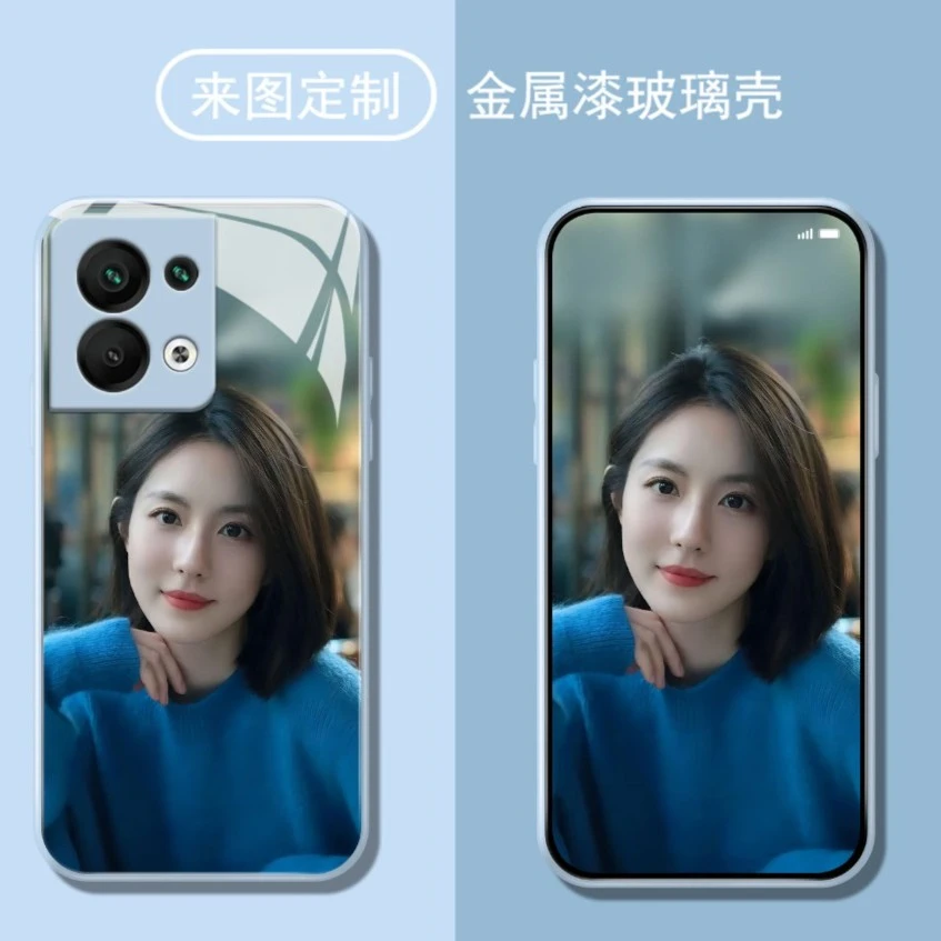 OPPO来图定制手机壳适用于reno9防摔8pro+硅胶7se玻璃6定制照片