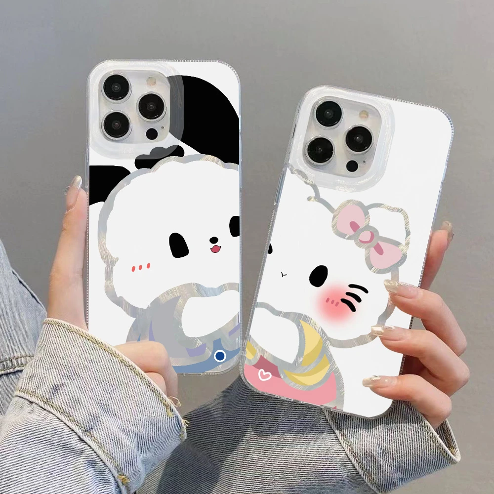 帕恰狗凯蒂猫羽纱手机防摔套保护壳情侣款手机壳新款高级感简约