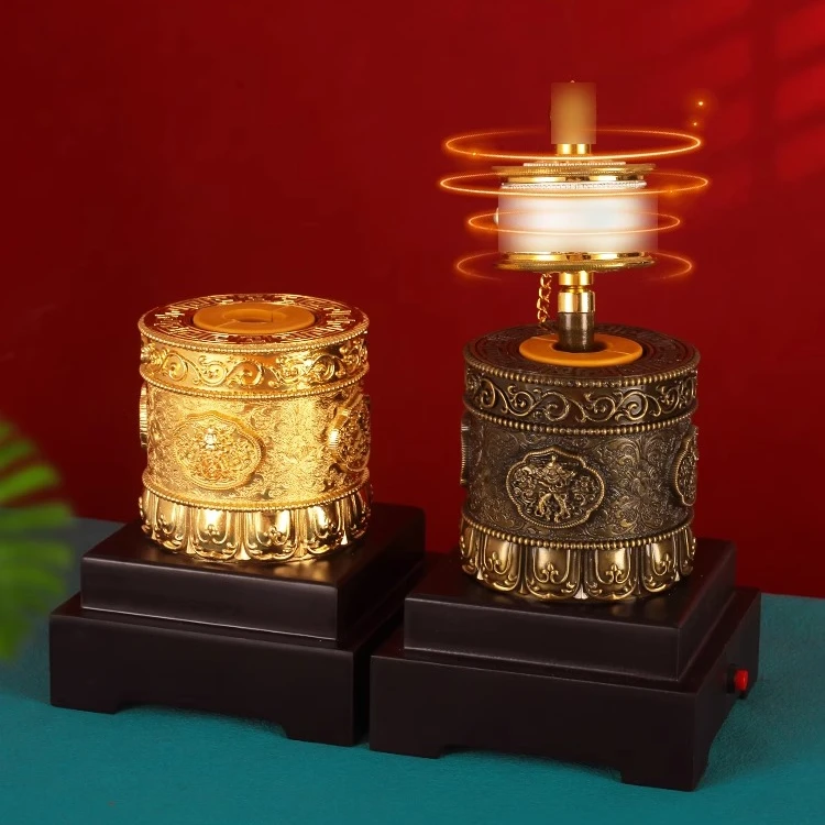 电动手摇电转动底座合金底座西藏式两色多款可选手摇座莲花八吉祥