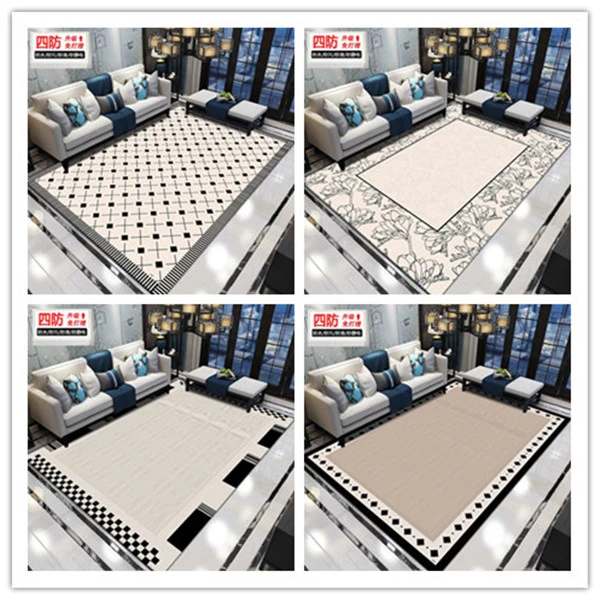 科技防水圈绒现代风客厅地毯防滑轻奢高级感沙发地垫卧室床尾毯子