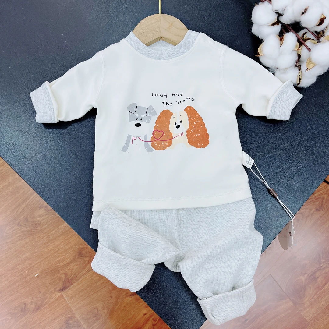 2024萌米兔24323宝宝舒绒内衣高腰护肚套装儿童分体秋衣秋裤