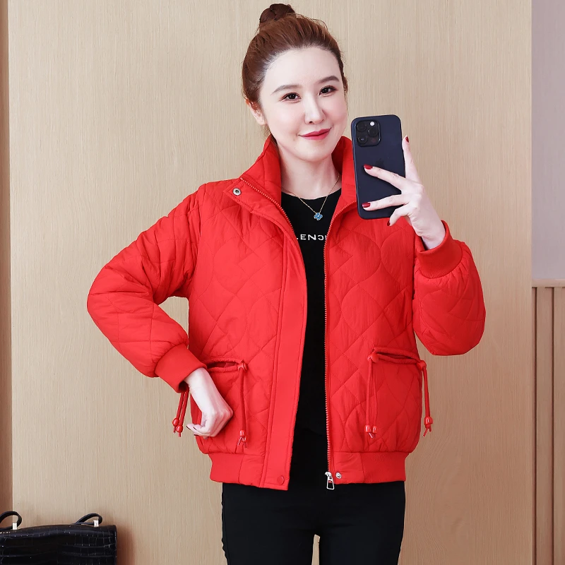 小个子短款秋冬棉服外套女2023冬季新款时尚保暖菱格棉衣轻薄棉袄
