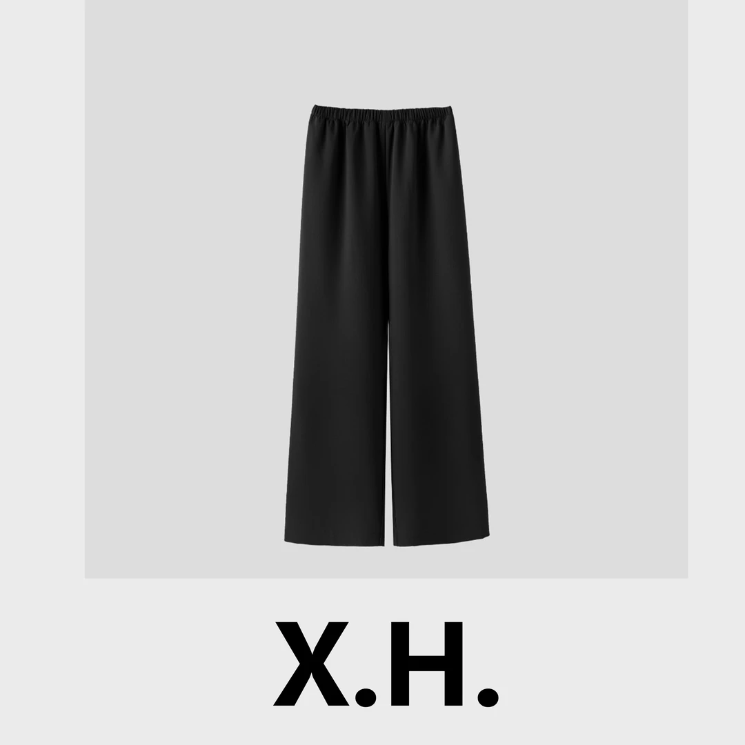 （清）一片式醋酸裤24年夏季凉感显瘦百搭直筒休闲裤