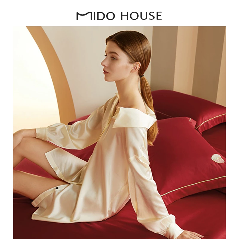 MIDOHOUSE铭都「爱心猫」100支新疆长绒棉结婚床上四件套婚床婚嫁