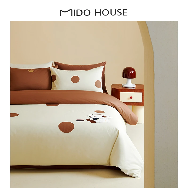 MIDOHOUSE「宅家狗狗」60SPro新疆长绒棉轻奢三四件套贡缎纯棉套件