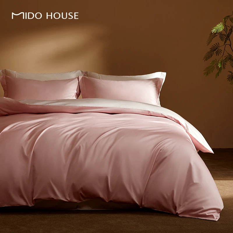 MIDOHOUSE【拼色】100S纯棉床上用品四件套纯色床单高档三件套件