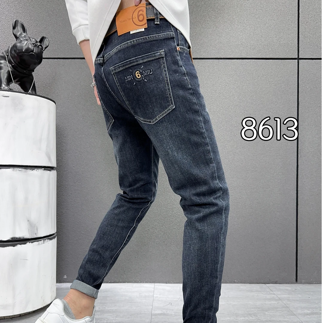 高端潮流秋冬季男士牛仔裤百搭品质弹力小直筒简约微宽松长裤