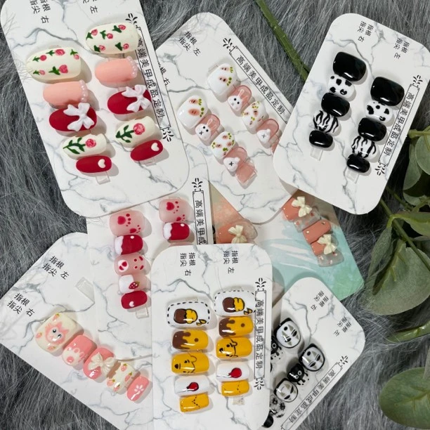 遇见    手绘定制遇见纯手工可拆卸高端定制穿戴甲光疗夏日可爱