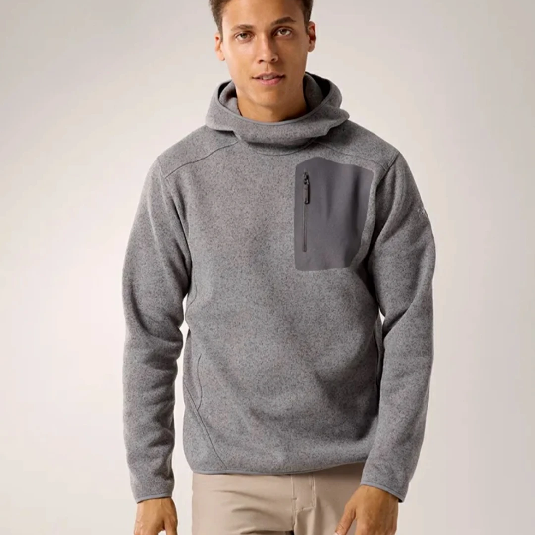 cov秋冬功能保暖户外连帽套头抓绒长袖卫衣